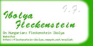 ibolya fleckenstein business card